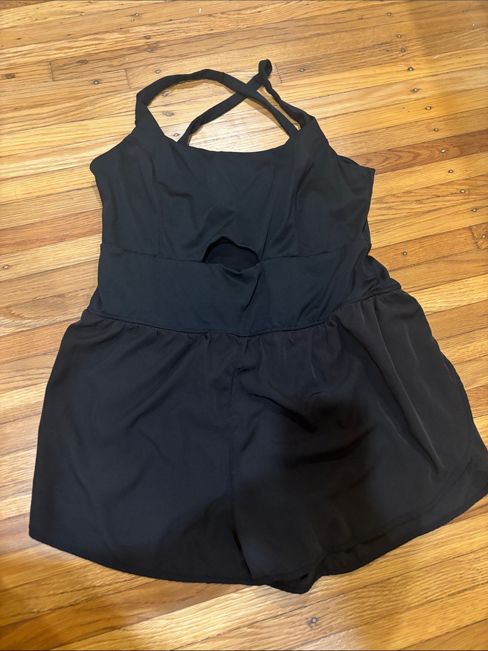 Amazon Black Sleeveless Romper with Back Cutout